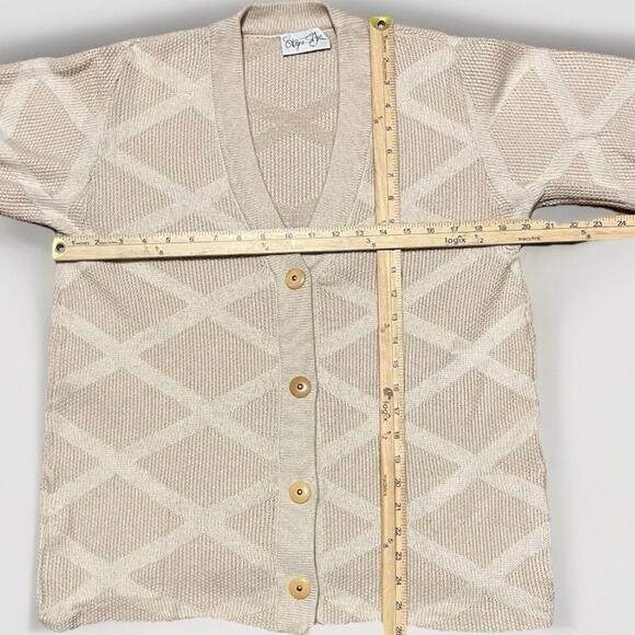 VTG St. John Santana Knit Cardigan Sweater M Cream Gold Buttons Old Money USA - Picture 9 of 9